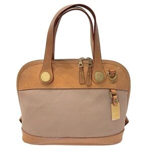 Dooney & Bourke Tan and Beige Leather-Trim Satchel